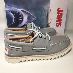 NEW Sperry Boat Shoes  Grey Leather JAWS Shark Special Edition